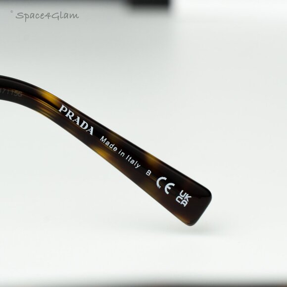 Prada Women Eyeglasses Havana Demo Rectangle Unisex PR15YV 2AU1O1 BRAND NEW - Picture 6 of 8